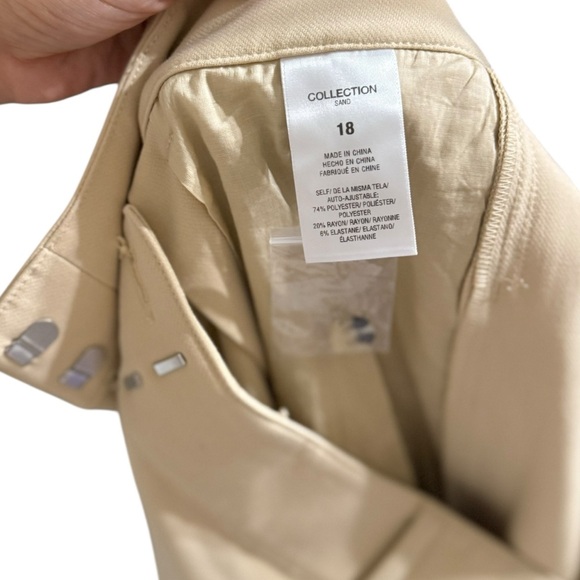 NWT FAVORITE DAUGHTER The Margaret Wide Leg Pleated Striped Sand Trousers Pants - Picture 6 of 14